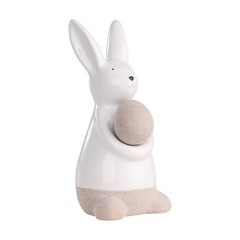 427889 Фигурка Заяц MADIORANO L70, B62, H136 фарфор, белый, бежевый 427889 Фигурка Заяц MADIORANO L70, B62, H136 фарфор, белый, бежевый