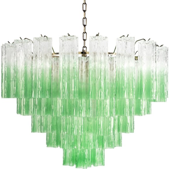 10580/800 Clear green LOFT IT MURANO подвесной светильник, 18 ламп E14, бронзовое металлическое основание, стеклянные плафоны с зеленым градиентом, IP20