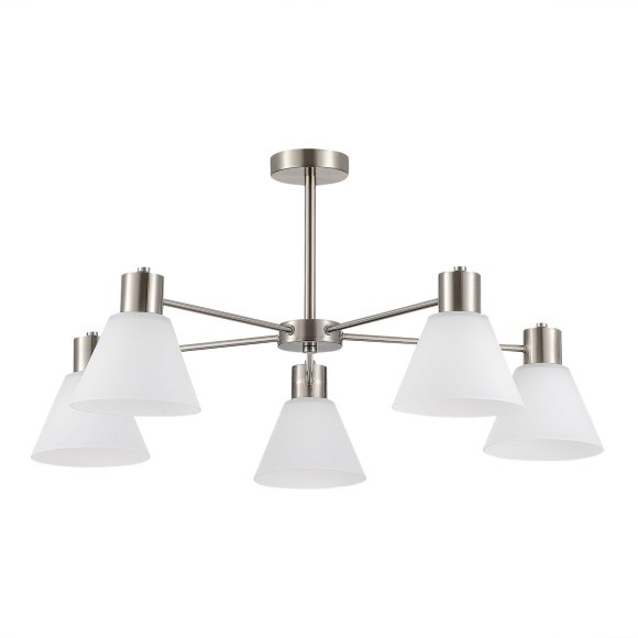 SLE1561-103-05 Светильник потолочный Никель/Белый E27 5*60W ARKI SLE1561-103-05 Светильник потолочный Никель/Белый E27 5*60W ARKI