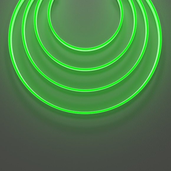 Гибкий неон 10x4 24В 9,6 Вт/м Green IP67 5м 432040