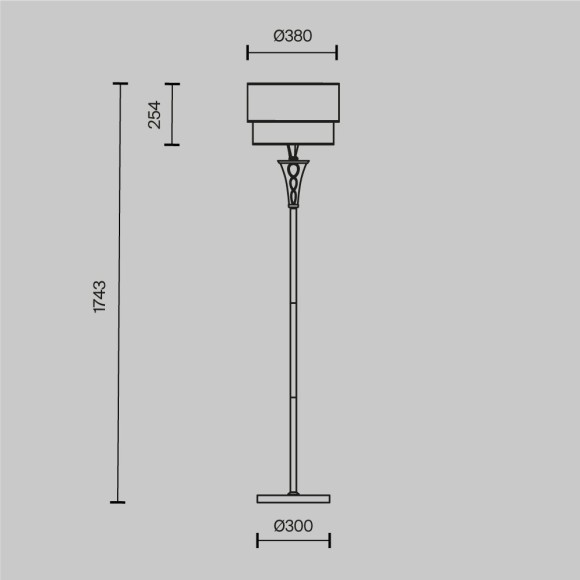 Торшер с абажуром Maytoni H311-FL-01-G Lillian под лампу 1xE27 100W
