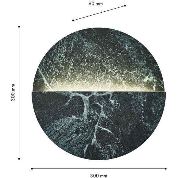 4600-1W, настенный светильник, D60xW300xH300, LEDx7W, 135LM, 4000K, CRI>90, included
