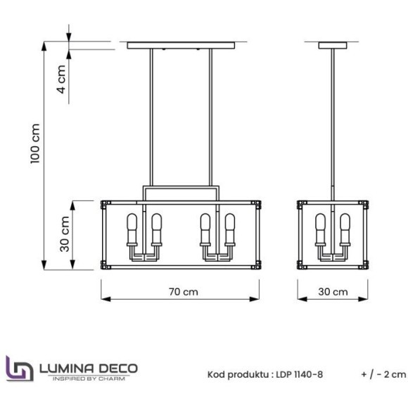 Подвесная люстра  LDP 1140-8 BK+MD