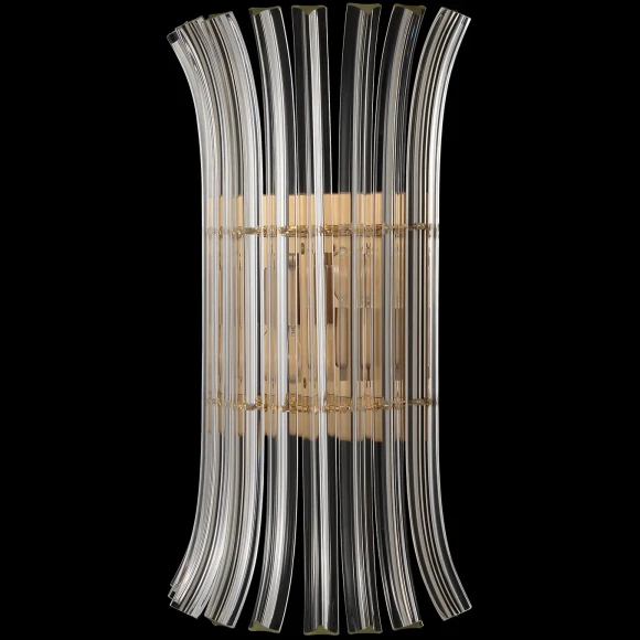CASCADA AP2 BRASS Crystal Lux латунное бра с прозрачными стеклянными элементами, E14 2 x 40 Вт, IP20, подключение 220 В