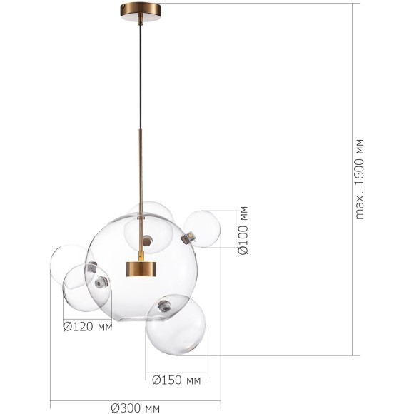 SL1133.213.01 Светильник подвесной ST-Luce Латунь/Прозрачный LED 1*14W 3000K BOPONE
