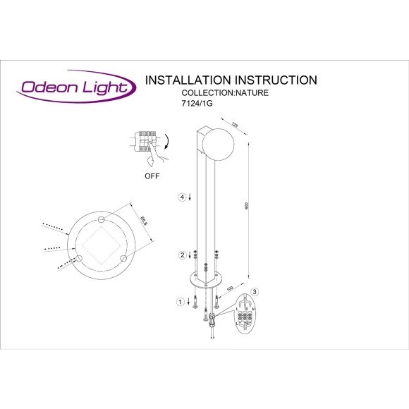 Ландшафтный светильник IP65 1*G9 LED*5W VIVA 7124/1G