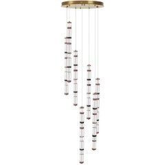 5455/210L Люстра каскадная из стеклянных стветящихся неонов Odeon Light LED 210W (30W*7) 4000K COLLIER