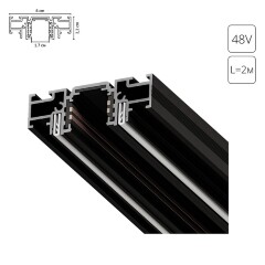 Тонкий магнитный шинопровод 2м (глубина 22мм) для демпферных натяжных потолков Arte Lamp Optima A750206
