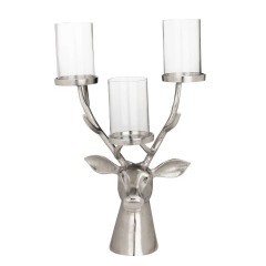 422435 BRAAWE Подсвечник с арматурой никелевый, алюминий, стекло