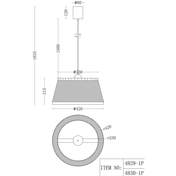 Подвесной светильник с плафоном из дерева Favourite 4830-1P