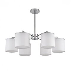 6591/6 CLASSI LN24 хром/белый, металл/текстиль Люстра подвесная E14 6*40W 220V SUNTORI 6591/6 CLASSI LN24 хром/белый, металл/текстиль Люстра подвесная E14 6*40W 220V SUNTORI