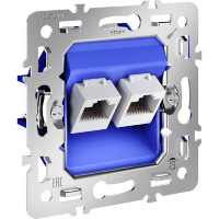 Механизм розетки компьютерной двойной RJ45+RJ45 кат.6, S70