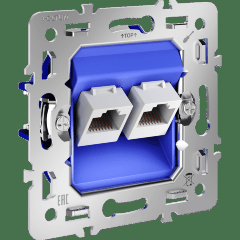 Механизм розетки компьютерной двойной RJ45+RJ45 кат.6, S70