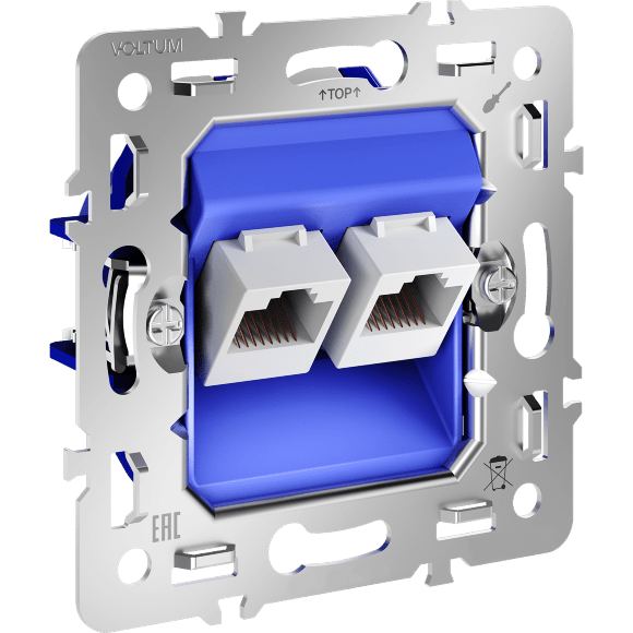 Механизм розетки компьютерной двойной RJ45+RJ45 кат.6, S70