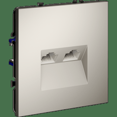 Розетка компьютерная встраиваемая VOLTUM S70 двойная RJ45+RJ45 кат.6, (кашемир)