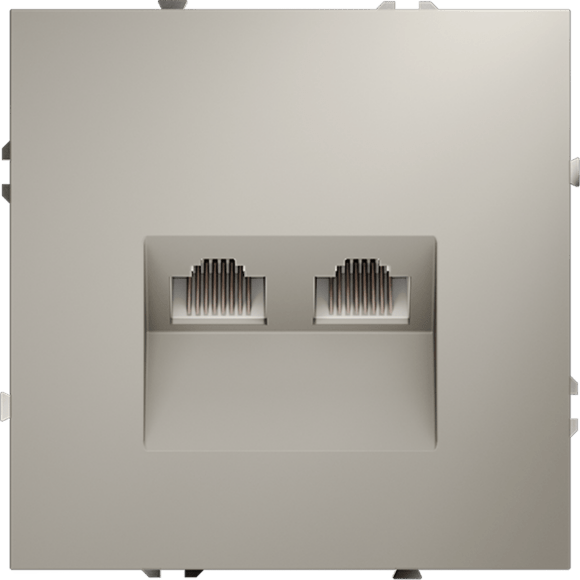 Розетка компьютерная встраиваемая VOLTUM S70 двойная RJ45+RJ45 кат.6, (кашемир)