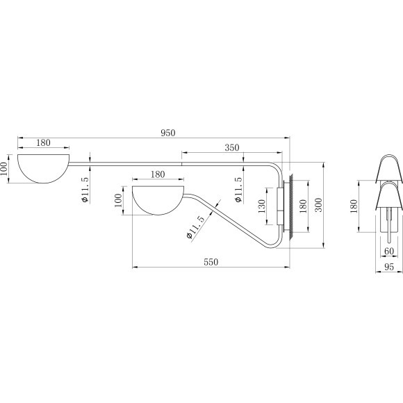 Бра Maytoni MOD126WL-02B Mollis под лампы 2xG9 28W Бра Maytoni MOD126WL-02B Mollis под лампы 2xG9 28W