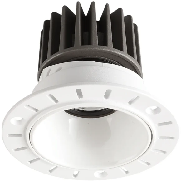 Crystal Lux CLT 083C1 WH 4000K 1400/004 Бесконтурный встраиваемый в ГКЛ светильник, круглый белый, диаметр отверстия в потолке 71мм, светодиодный 12Вт 4000К 1200Лм 24° CRI90 UGR<17