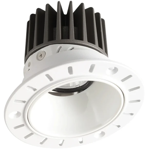 Crystal Lux CLT 083C1 WH 4000K 1400/004 Бесконтурный встраиваемый в ГКЛ светильник, круглый белый, диаметр отверстия в потолке 71мм, светодиодный 12Вт 4000К 1200Лм 24° CRI90 UGR<17