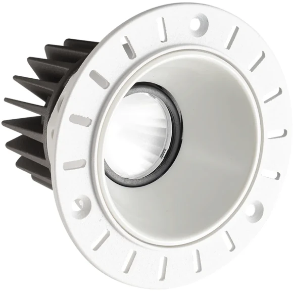 Crystal Lux CLT 083C1 WH 4000K 1400/004 Бесконтурный встраиваемый в ГКЛ светильник, круглый белый, диаметр отверстия в потолке 71мм, светодиодный 12Вт 4000К 1200Лм 24° CRI90 UGR<17