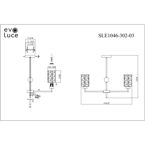 SLE1046-302-03 Светильник потолочный Бронза/Прозрачный E27 3*60W VESTRE