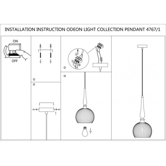 Подвесной светильник с 1 плафоном Odeon Light 4767/1 RUNGA под лампу 1xE27 60W Подвесной светильник с 1 плафоном Odeon Light 4767/1 RUNGA под лампу 1xE27 60W