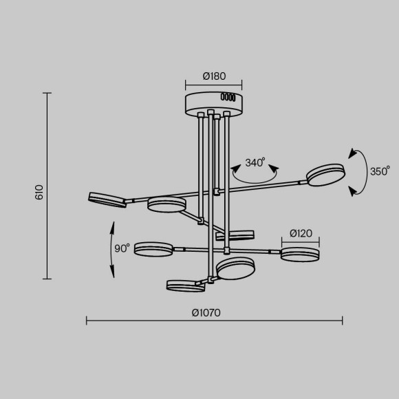 Потолочная люстра светодиодная Fad MOD070PL-L48B3K