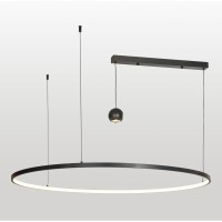 SY8427 LUSSOLE HARDIN Подвесная люстра коричневая, LED 4000 К, световой поток 4500 Лм, металл, акрил, ширина 500 мм, высота 450–1500 мм