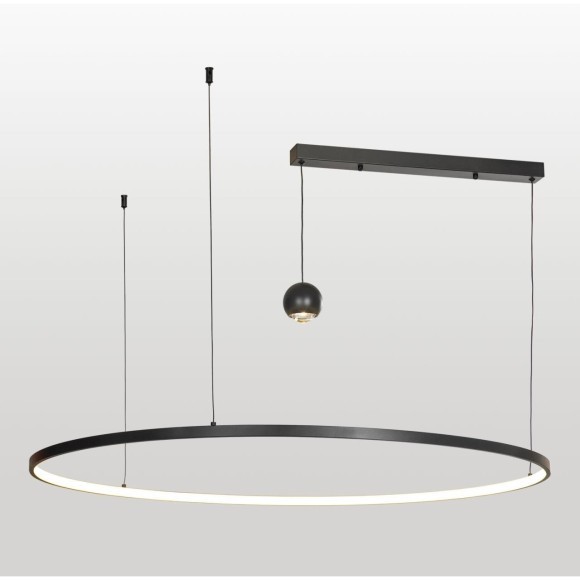 SY8427 LUSSOLE HARDIN Подвесная люстра коричневая, LED 4000 К, световой поток 4500 Лм, металл, акрил, ширина 500 мм, высота 450–1500 мм