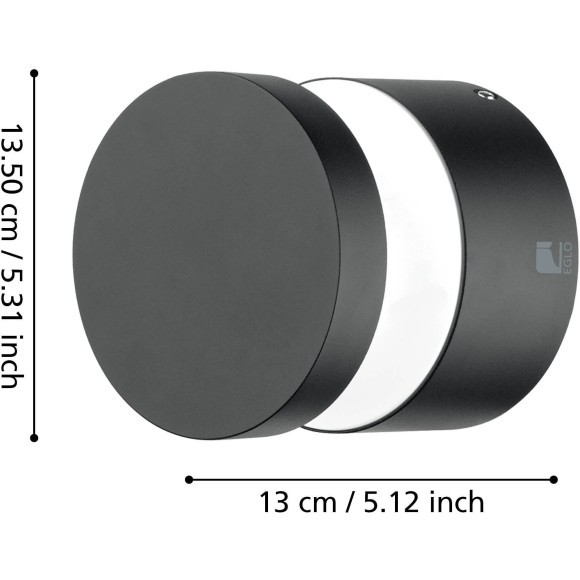 97303 EGLO MELZO (Мелзо), уличный настенный LED-светильник, 11 Вт, 3000 К, 1300 лм, IP44, черный