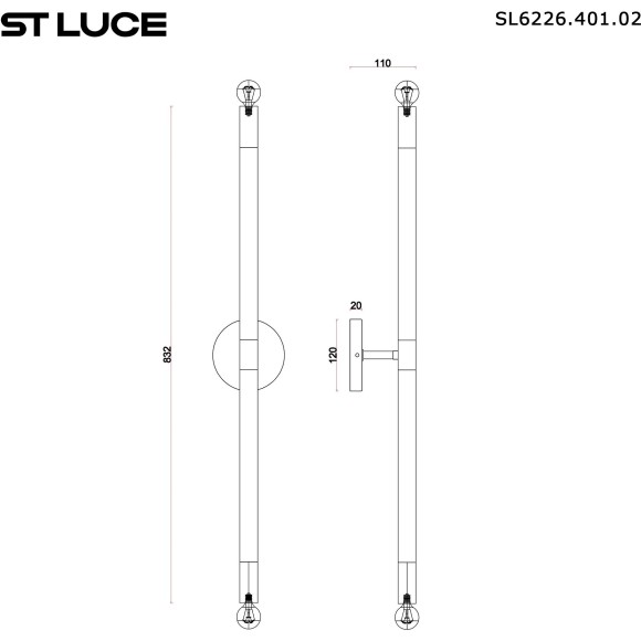 SL6226.401.02 Светильник настенный ST-Luce Черный, Коричневый E14 2*40W CORK SL6226.401.02 Светильник настенный ST-Luce Черный, Коричневый E14 2*40W CORK
