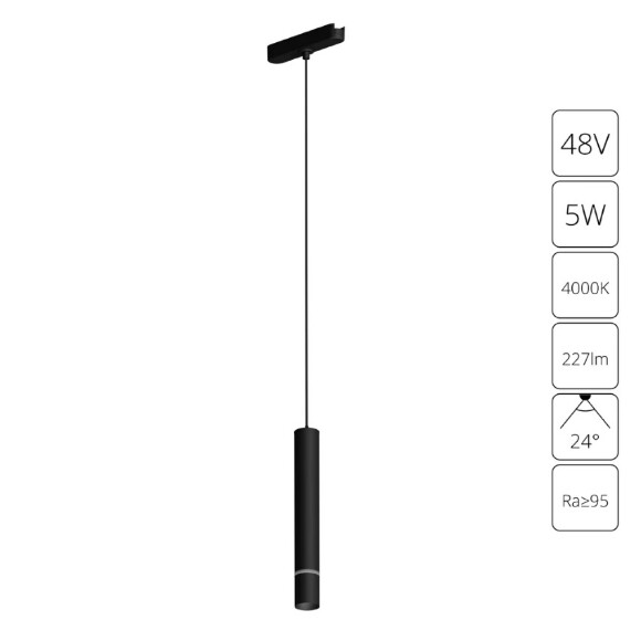 A6159PL-1BK Трековый магнитный светодиодный светильник Arte Lamp Rapid 48V CRI95+ 4000К 227Лм 24° 5Вт
