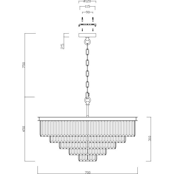Люстра подвесная Revero MOD085PL-12G