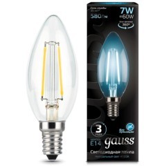 103801207 Лампа Gauss LED Filament Свеча E14 7W 580lm 4100К 1/10/50 103801207 Лампа Gauss LED Filament Свеча E14 7W 580lm 4100К 1/10/50