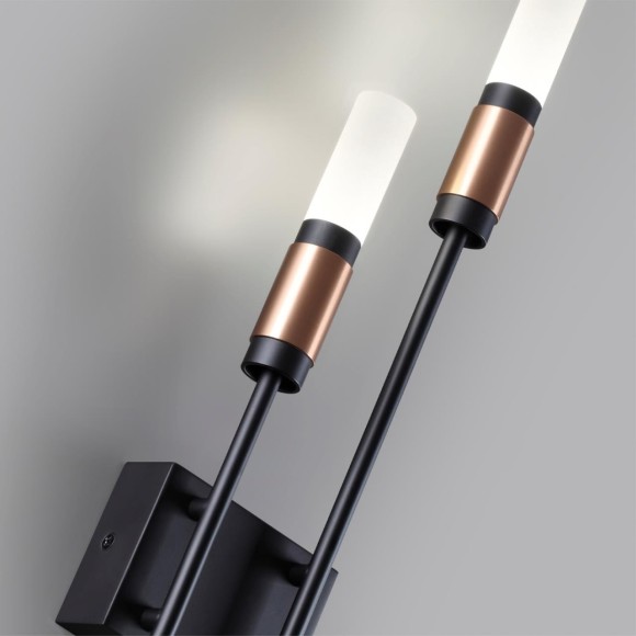 5009/10WL L-VISION ODL24 матовый черный/ант.бронза/белый/металл/стекло Бра LED 10W 4000K 540лм CANDEL