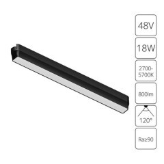 A2968PL-1BK Трековый магнитный светодиодный SMART (TUYA, Алиса, Bluetooth, Wi-Fi) светильник Arte Lamp Rapid 48V CRI90+ 2700-6000К 800Лм 120° 15Вт A2968PL-1BK Трековый магнитный светодиодный SMART (TUYA, Алиса, Bluetooth, Wi-Fi) светильник Arte Lamp Rapid 48V CRI90+ 2700-6000К 800Лм 120° 15Вт