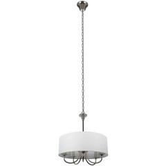 10416 CR Loft It BALANCE Белый подвесной светильник, металлическое и тканевое основание, белые пластиковые плафоны, 5 ламп E14, 200 Вт, Ø440 мм, подключение 220 В