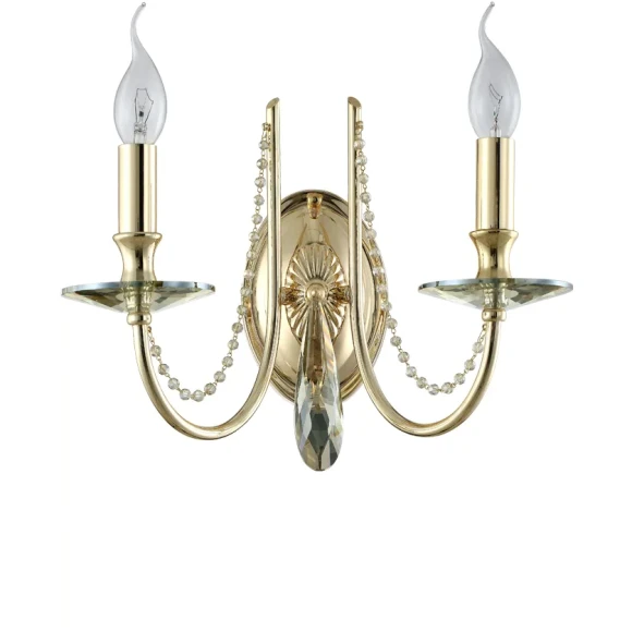 Бра Crystal Lux VICTORIA AP2 GOLD/AMBER