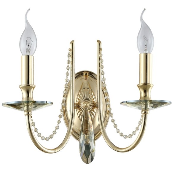 Бра Crystal Lux VICTORIA AP2 GOLD/AMBER