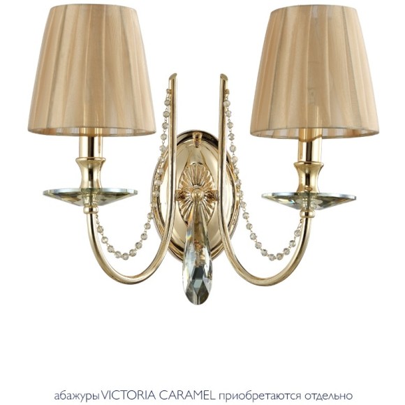 Бра Crystal Lux VICTORIA AP2 GOLD/AMBER
