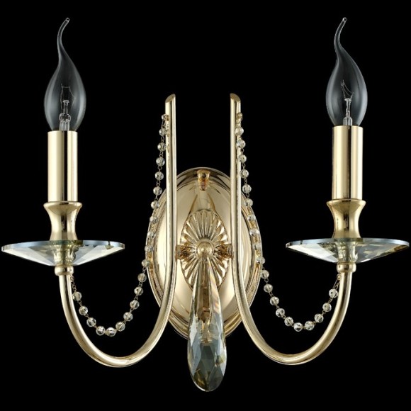 Бра Crystal Lux VICTORIA AP2 GOLD/AMBER