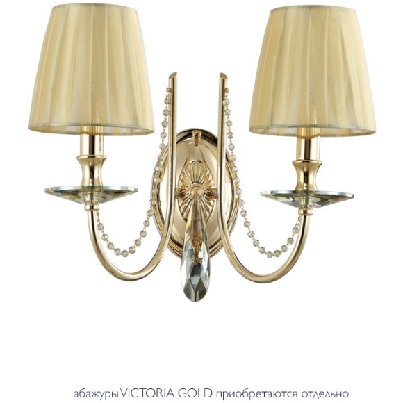 Бра Crystal Lux VICTORIA AP2 GOLD/AMBER