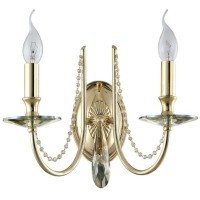 Бра Crystal Lux VICTORIA AP2 GOLD/AMBER
