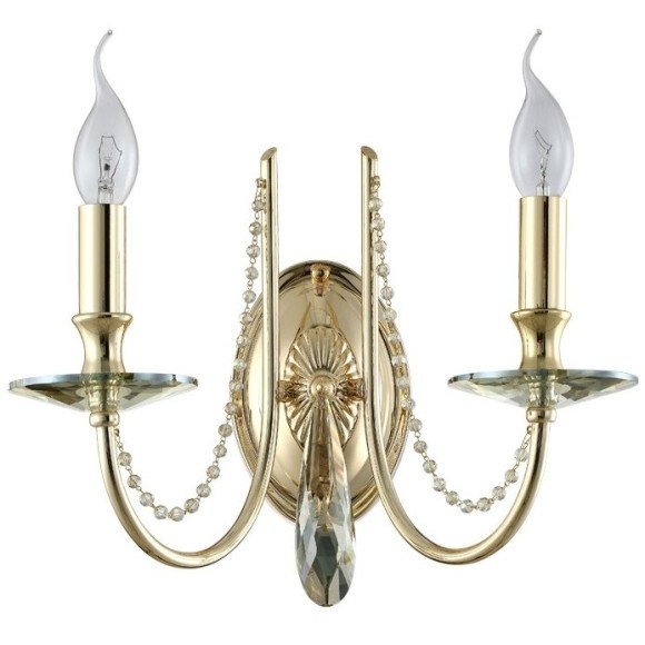 Бра Crystal Lux VICTORIA AP2 GOLD/AMBER