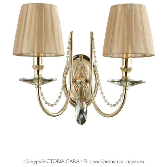 Бра Crystal Lux VICTORIA AP2 GOLD/AMBER