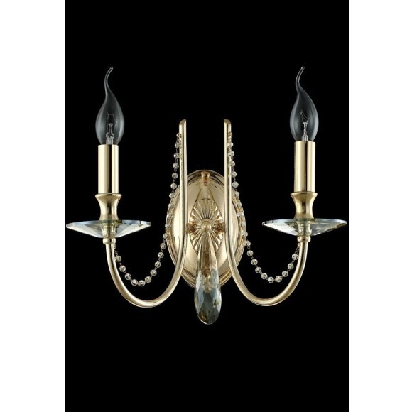 Бра Crystal Lux VICTORIA AP2 GOLD/AMBER