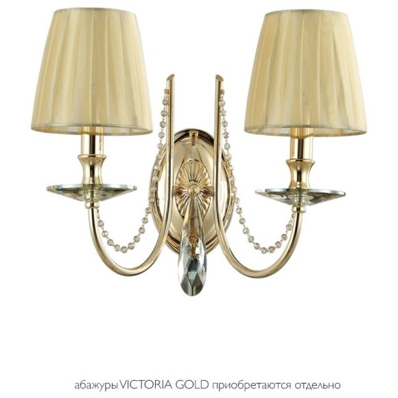 Бра Crystal Lux VICTORIA AP2 GOLD/AMBER