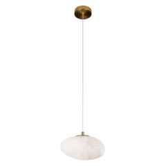 10531C Loft It FIONORA Подвесной светильник латунного цвета с бежевым плафоном из алебастра, 1 лампа G9, общая мощность 40 Вт, IP20, 220 В