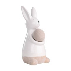 427891 Фигурка Заяц MADIORANO L87, B70, H170 фарфор, белый, бежевый