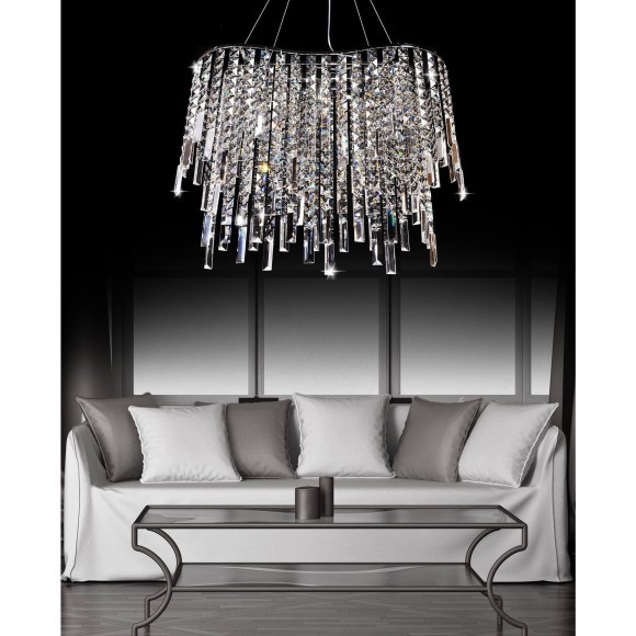 Хрустальная подвесная люстра Lumina Deco Zucchero LDP 2159-600 CHR Хрустальная подвесная люстра Lumina Deco Zucchero LDP 2159-600 CHR